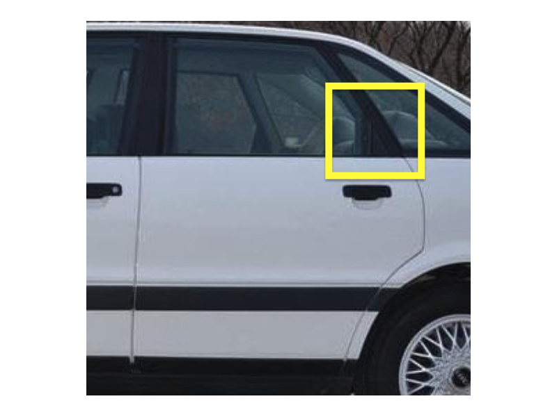 LH Rear Door Window Corner Trim 88-95 Audi 80 90 CS - Genuine - 893 853 273