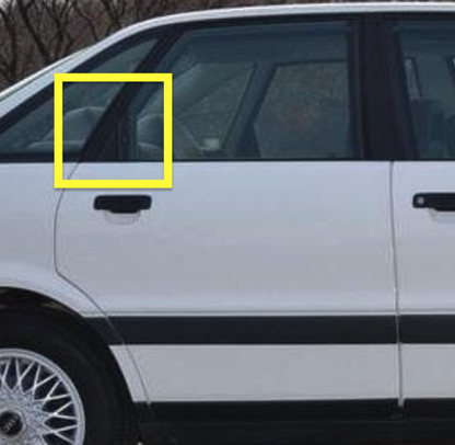 RH Rear Door Window Corner Trim 88-95 Audi 80 90 CS - Genuine - 893 853 274