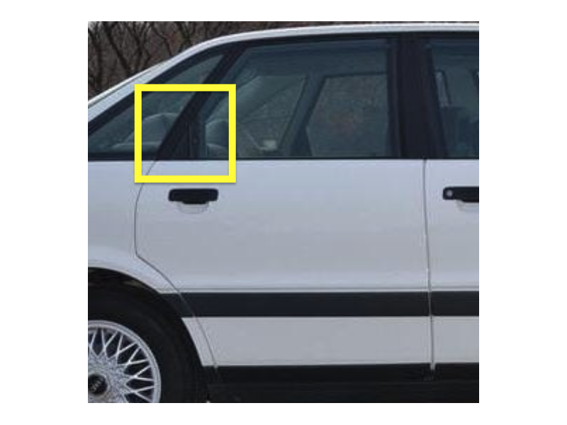 RH Rear Door Window Corner Trim 88-95 Audi 80 90 CS - Genuine - 893 853 274