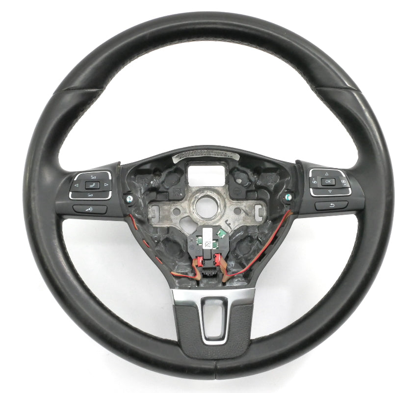 Leather Steering Wheel 10-14 VW Golf Jetta Hybrid Sportwagen MK6 5C0 419 091 AK