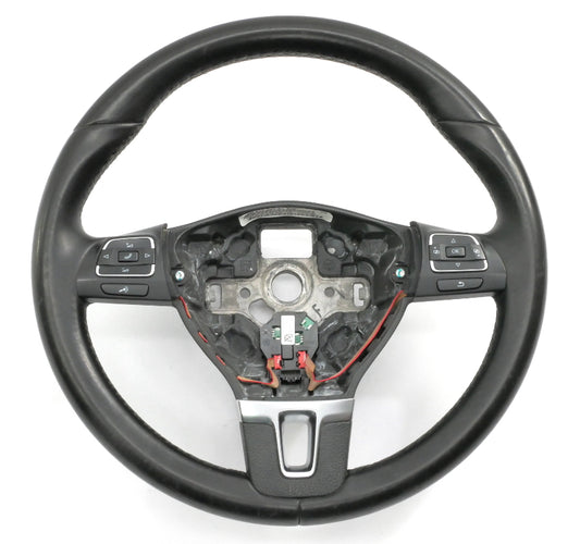 Leather Steering Wheel 10-14 VW Golf Jetta Hybrid Sportwagen MK6 5C0 419 091 AK