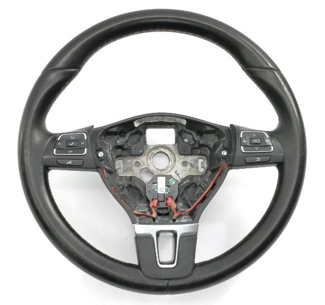 Leather Steering Wheel 10-14 VW Golf Jetta Hybrid Sportwagen MK6 5C0 419 091 AK