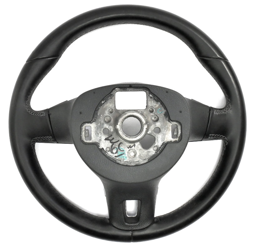 Leather Steering Wheel 10-14 VW Golf Jetta Hybrid Sportwagen MK6 5C0 419 091 AK
