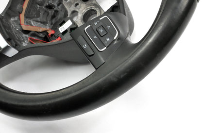 Leather Steering Wheel 10-14 VW Golf Jetta Hybrid Sportwagen MK6 5C0 419 091 AK