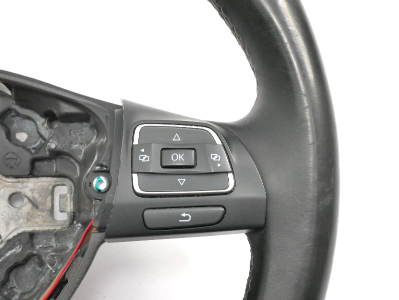 Leather Steering Wheel 10-14 VW Golf Jetta Hybrid Sportwagen MK6 5C0 419 091 AK