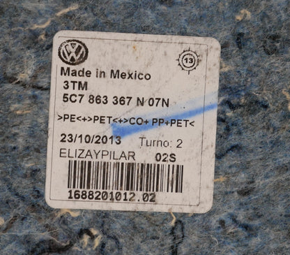 Interior Floor Carpet 11-18 VW Jetta MK6 Sedan - Genuine - 5C7 863 367 N 07N