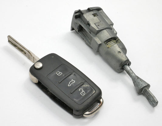 11-15 VW Jetta Sedan MK6 Kessy Key FOB Door Handle Lock Set Genuine 5C6 837 167