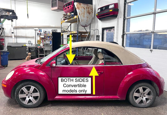 Exterior Door Chrome Molding Trim Set 03-10 VW Beetle Convertible 1Y0 853 956 C