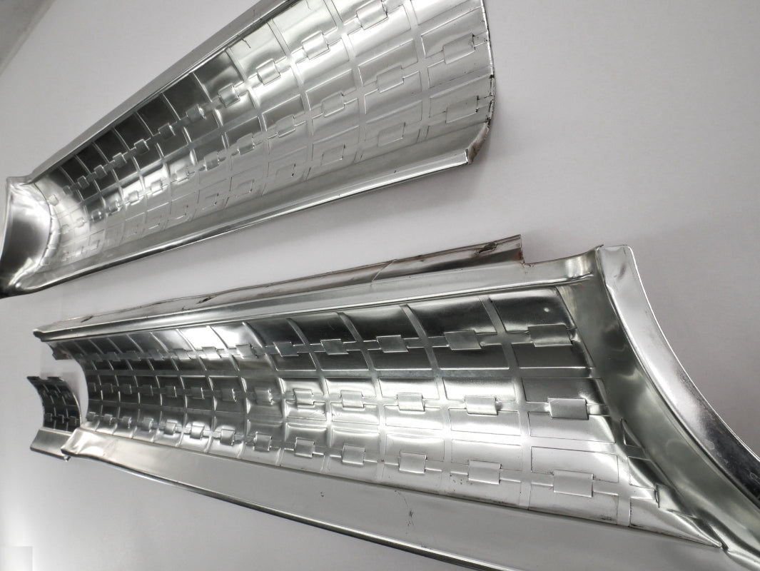 Aluminum Checkered Tail Finish Trim Panel Set 1963 Ford Galaxie Genuine FOMOCO