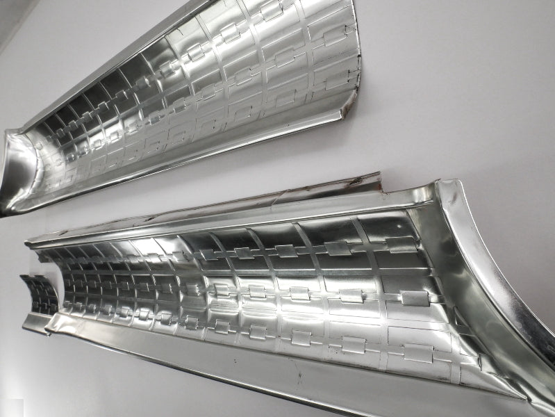 Aluminum Checkered Tail Finish Trim Panel Set 1963 Ford Galaxie Genuine FOMOCO