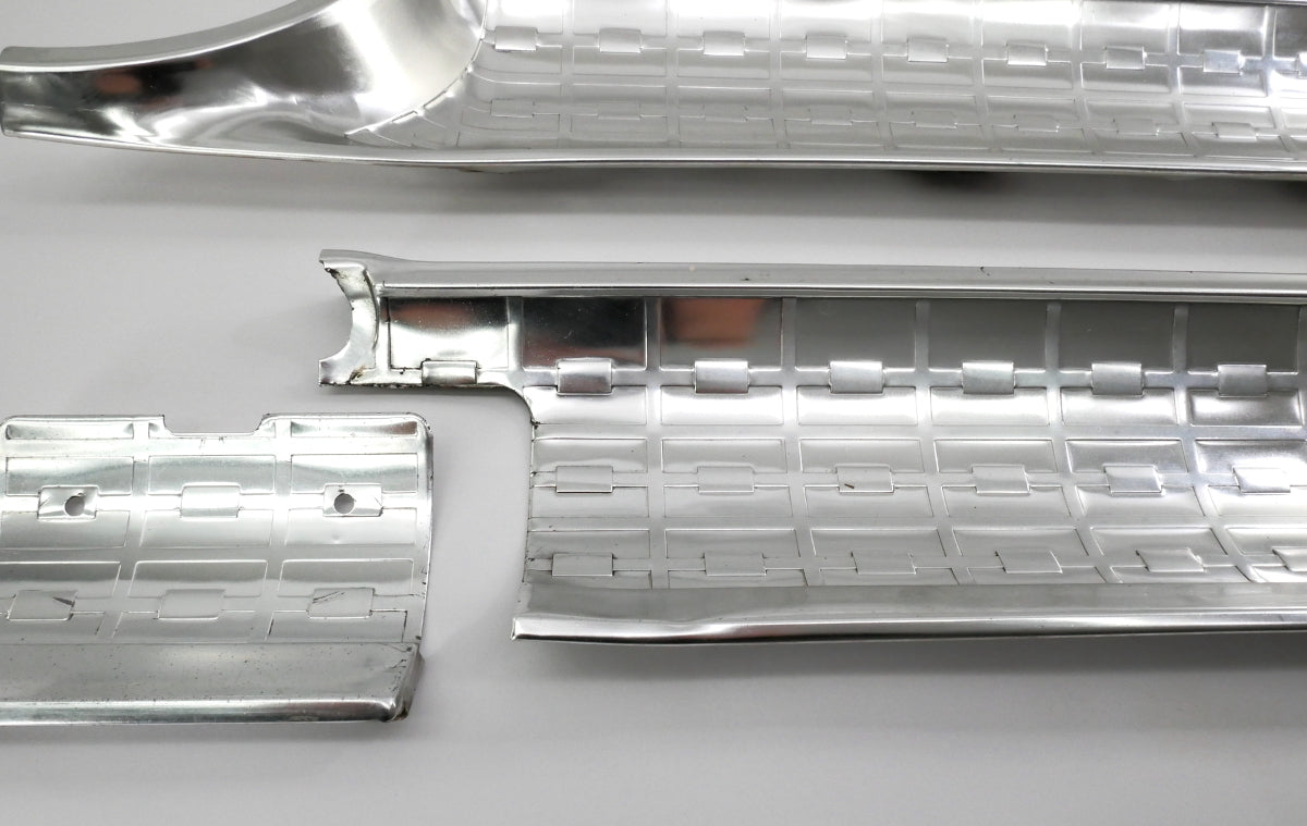 Aluminum Checkered Tail Finish Trim Panel Set 1963 Ford Galaxie Genuine FOMOCO