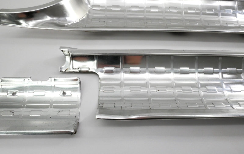 Aluminum Checkered Tail Finish Trim Panel Set 1963 Ford Galaxie Genuine FOMOCO