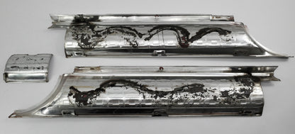 Aluminum Checkered Tail Finish Trim Panel Set 1963 Ford Galaxie Genuine FOMOCO