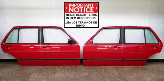 Set of 4 Door Shells 85-92 VW Jetta Golf MK2 4DR - LY3D Tornado Red - Genuine