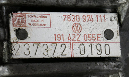 ZF Power Steering Gear Rack 90-92 VW Jetta MK2 - Genuine - 191 422 055 E