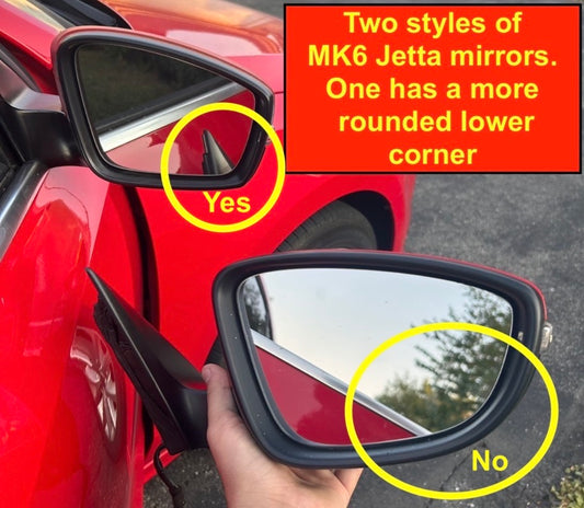 RH Side View Door Exterior Mirror 11-18 VW Jetta Sedan MK6 L041 Black - Genuine