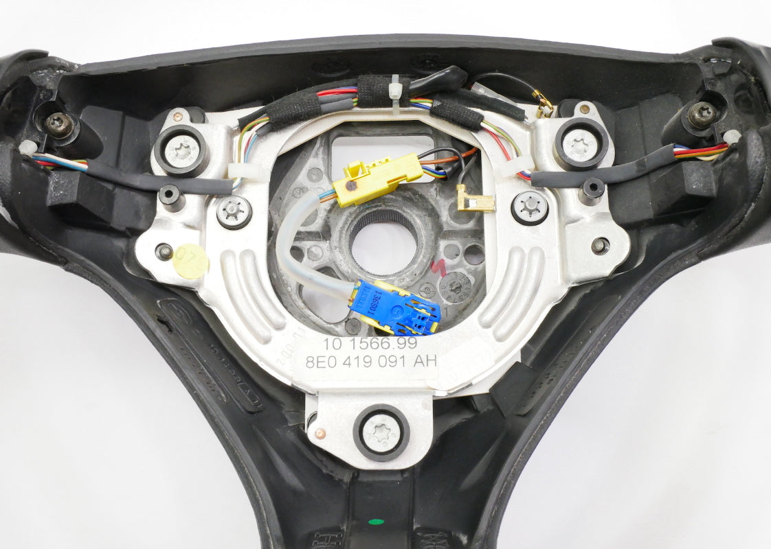 Sports Steering Wheel 3 Spoke 02-05 Audi A4 S4 B6 Black Leather - 8E0 419 091 AH