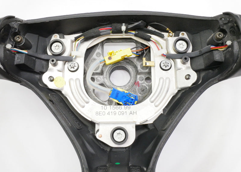 Sports Steering Wheel 3 Spoke 02-05 Audi A4 S4 B6 Black Leather - 8E0 419 091 AH
