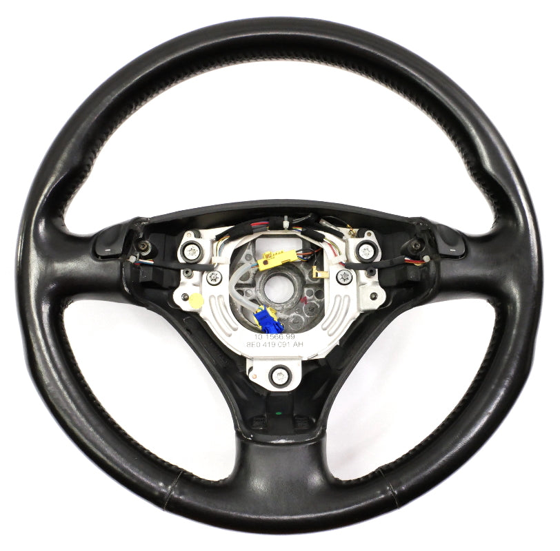 Sports Steering Wheel 3 Spoke 02-05 Audi A4 S4 B6 Black Leather - 8E0 419 091 AH
