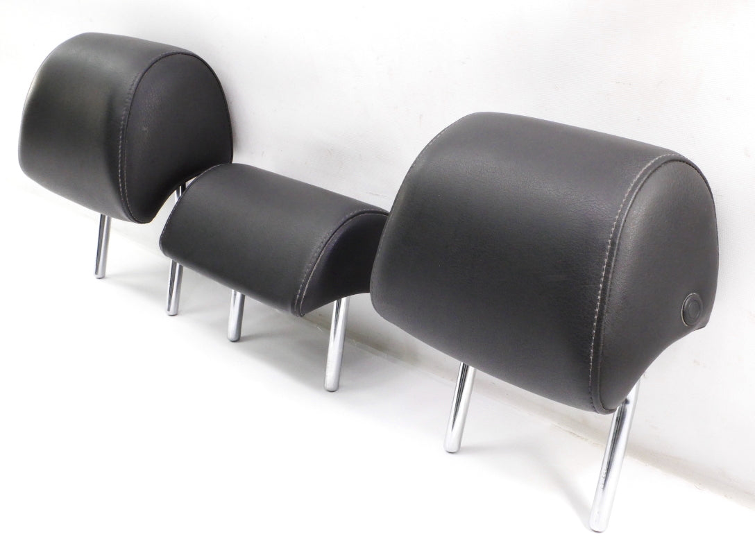 Rear Headrest Head Rest Set 02-05 Audi A4 S4 B6 Dark Charcoal Leatherette