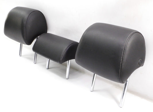 Rear Headrest Head Rest Set 02-05 Audi A4 S4 B6 Dark Charcoal Leatherette