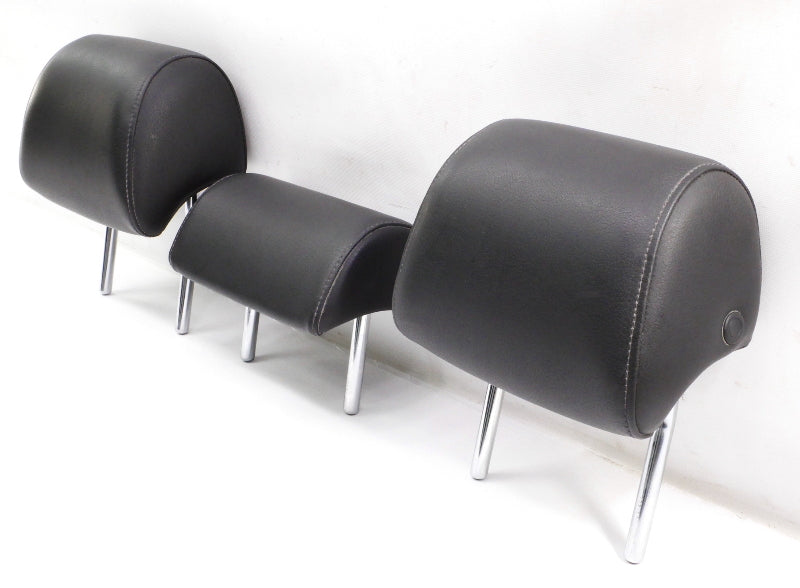 Rear Headrest Head Rest Set 02-05 Audi A4 S4 B6 Dark Charcoal Leatherette