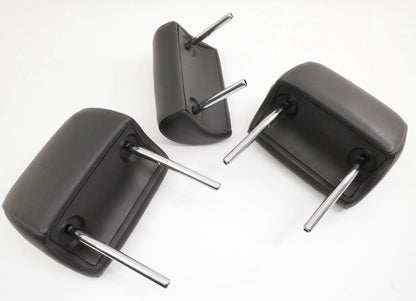 Rear Headrest Head Rest Set 02-05 Audi A4 S4 B6 Dark Charcoal Leatherette