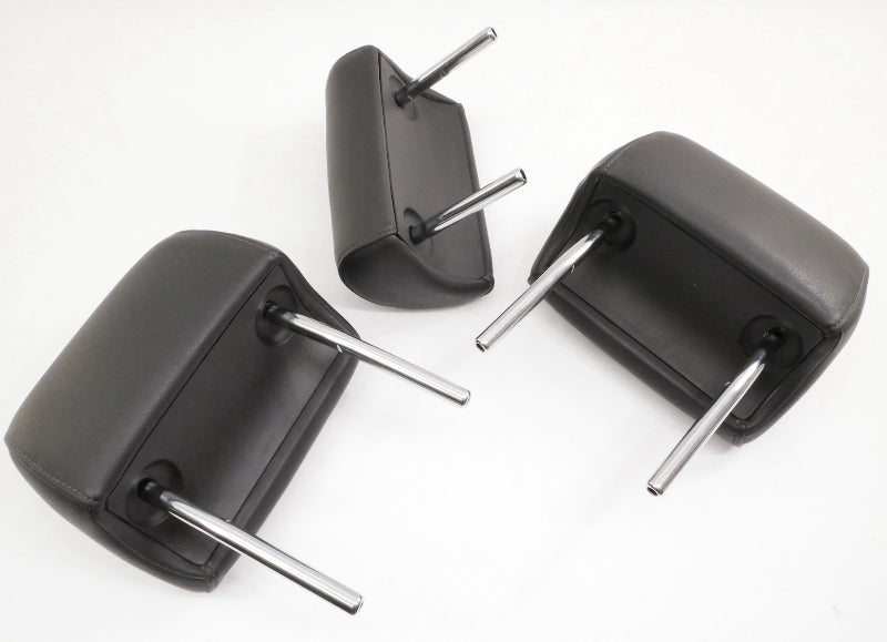 Rear Headrest Head Rest Set 02-05 Audi A4 S4 B6 Dark Charcoal Leatherette