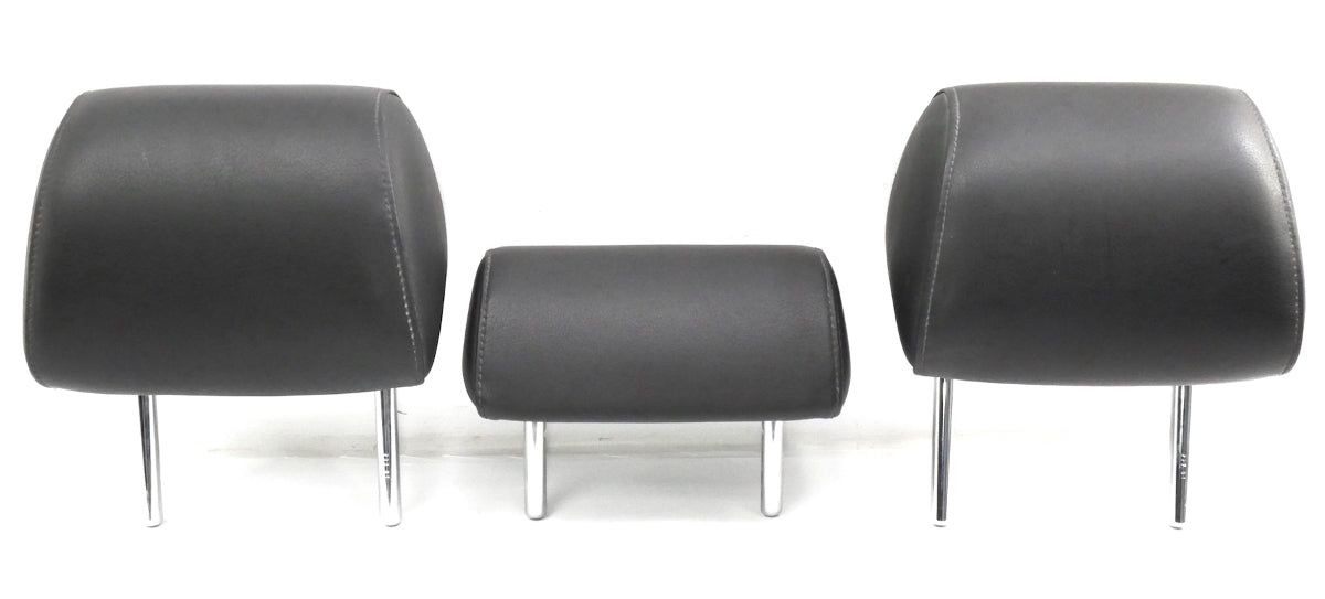 Rear Headrest Head Rest Set 02-05 Audi A4 S4 B6 Dark Charcoal Leatherette