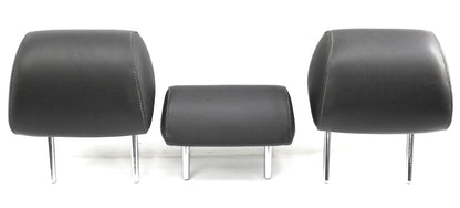 Rear Headrest Head Rest Set 02-05 Audi A4 S4 B6 Dark Charcoal Leatherette