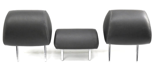Rear Headrest Head Rest Set 02-05 Audi A4 S4 B6 Dark Charcoal Leatherette