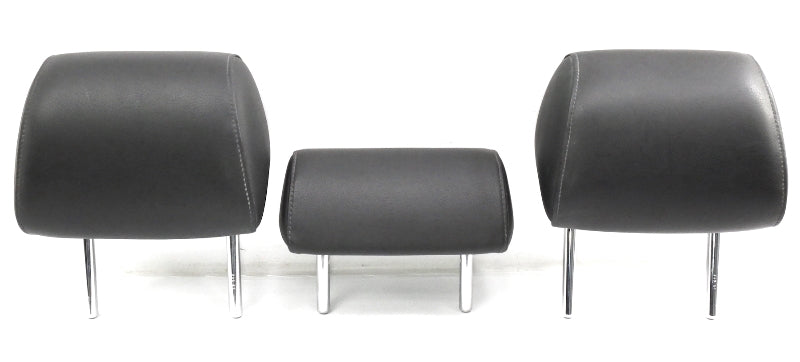 Rear Headrest Head Rest Set 02-05 Audi A4 S4 B6 Dark Charcoal Leatherette
