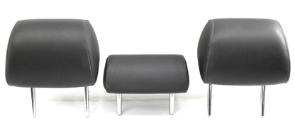 Rear Headrest Head Rest Set 02-05 Audi A4 S4 B6 Dark Charcoal Leatherette