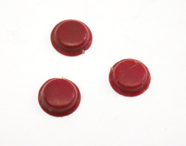 3x Red Door Panel Screw Cover Caps VW Jetta Rabbit GTI Cabriolet MK1 - Genuine