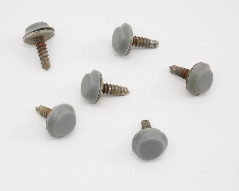 6x Grey Door Panel Screw Cover Caps VW Jetta Rabbit Cabriolet MK1 - Genuine