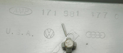 LH Outer Seat Hinge Side Trim VW 75-84 Rabbit GTI MK1 - Grey - OE 171 881 477 C