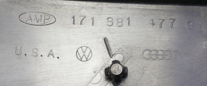 LH Outer Seat Hinge Side Trim VW 75-84 Rabbit GTI MK1 - Blue - OE 171 881 477 C
