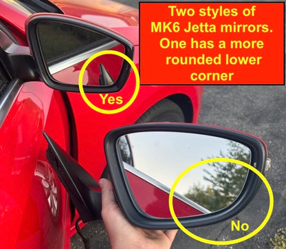 RH Side View Door Exterior Mirror 11-18 VW Jetta MK6 Sedan LD7X Grey - Genuine