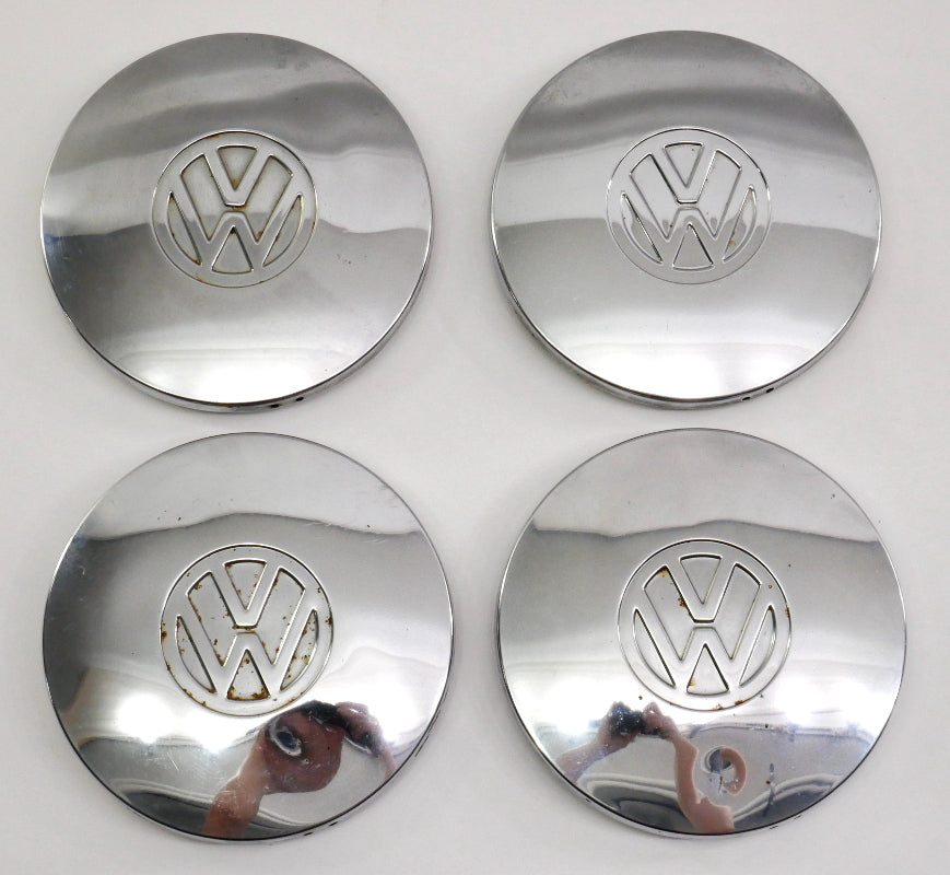 Chrome Wheel Center Hub Cap Hubcap Set 75-84 VW Rabbit Jetta Pickup MK1 Genuine
