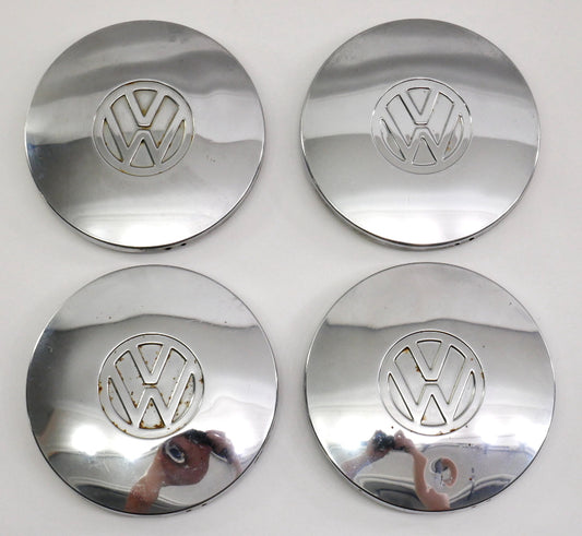 Chrome Wheel Center Hub Cap Hubcap Set 75-84 VW Rabbit Jetta Pickup MK1 Genuine