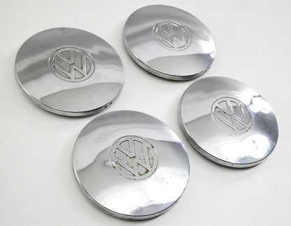 Chrome Wheel Center Hub Cap Hubcap Set 75-84 VW Rabbit Jetta Pickup MK1 Genuine