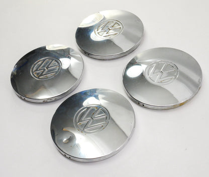 Chrome Wheel Center Hub Cap Hubcap Set 75-84 VW Rabbit Jetta Pickup MK1 Genuine