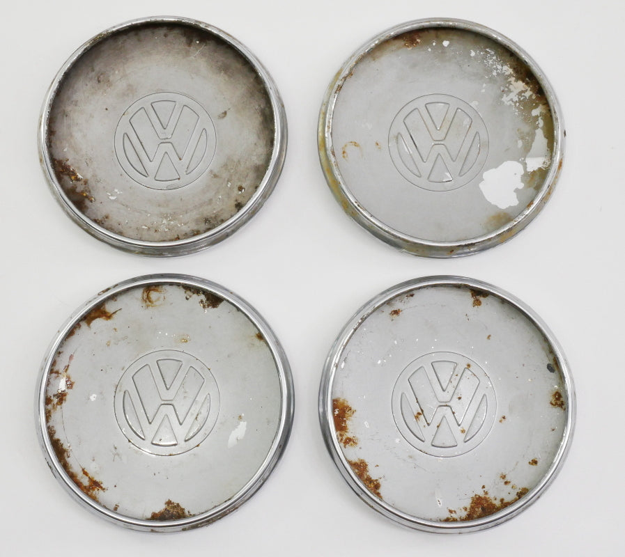 Chrome Wheel Center Hub Cap Hubcap Set 75-84 VW Rabbit Jetta Pickup MK1 Genuine