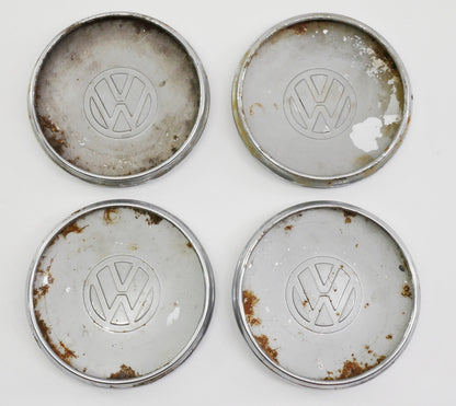 Chrome Wheel Center Hub Cap Hubcap Set 75-84 VW Rabbit Jetta Pickup MK1 Genuine