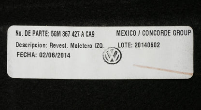 Trunk Hatch Side Carpet Set 15-21 VW Golf GTI MK7 - Genuine - 5GM 867 428 A