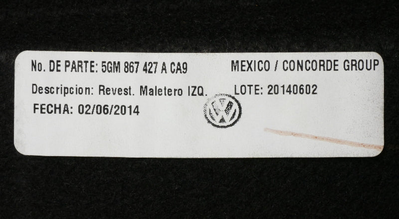 Trunk Hatch Side Carpet Set 15-21 VW Golf GTI MK7 - Genuine - 5GM 867 428 A