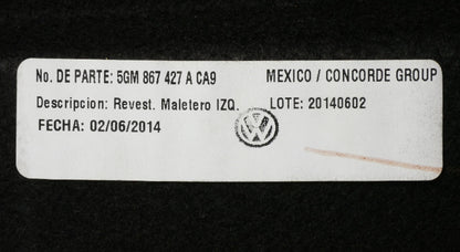 Trunk Hatch Side Carpet Set 15-21 VW Golf GTI MK7 - Genuine - 5GM 867 428 A