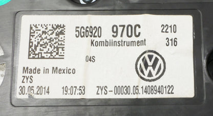 Gauge Cluster Speedometer 2015 VW GTI MK7 - Genuine - 5G6 920 970 C