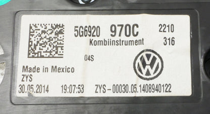 Gauge Cluster Speedometer 2015 VW GTI MK7 - Genuine - 5G6 920 970 C