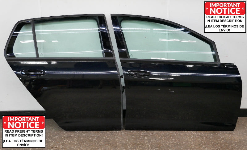 RH Front & Rear Doors 15-17 VW Golf R GTI MK7 - LC9X Deep Black Pearl - Genuine